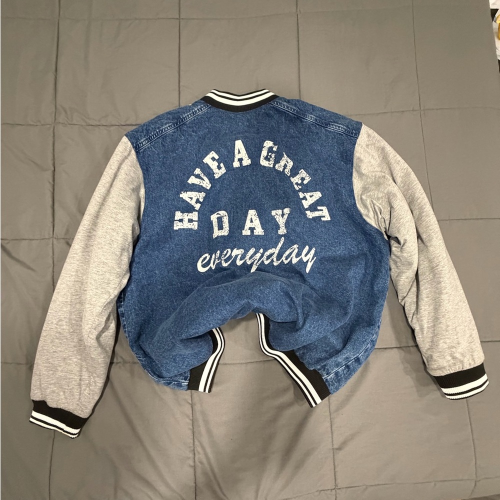 H&M Blue and Gray Varsity Jacket